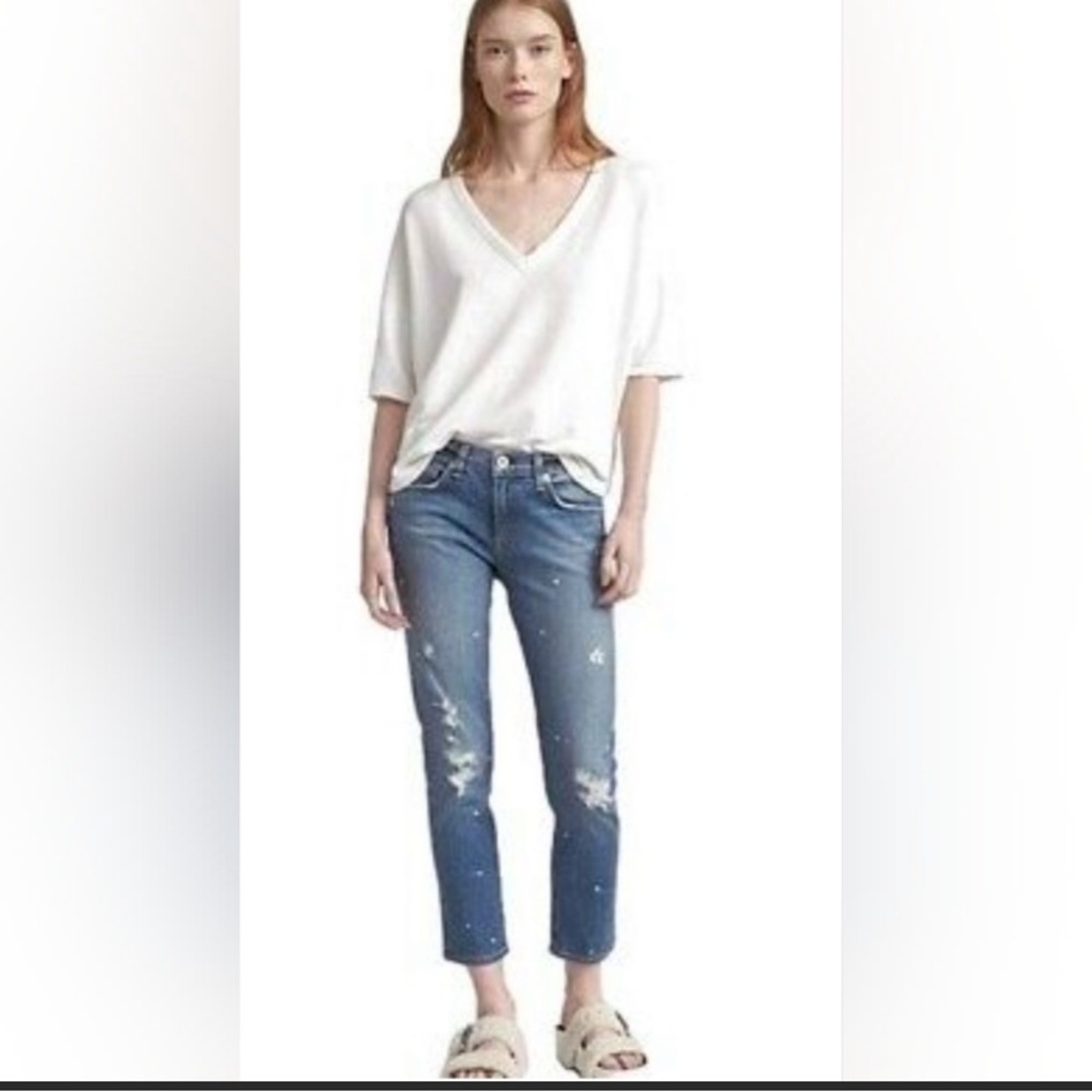 Rag and Bone Dre Capri Lucky Paint Splatter Jeans Size 29